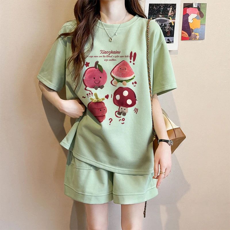 小个子休闲运动套装女2025夏季新款时尚洋气减龄宽松两件套ins潮