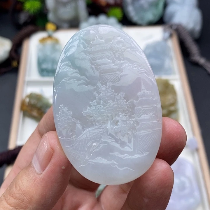 颈饰未镶嵌翡翠缅甸天然翡翠A货