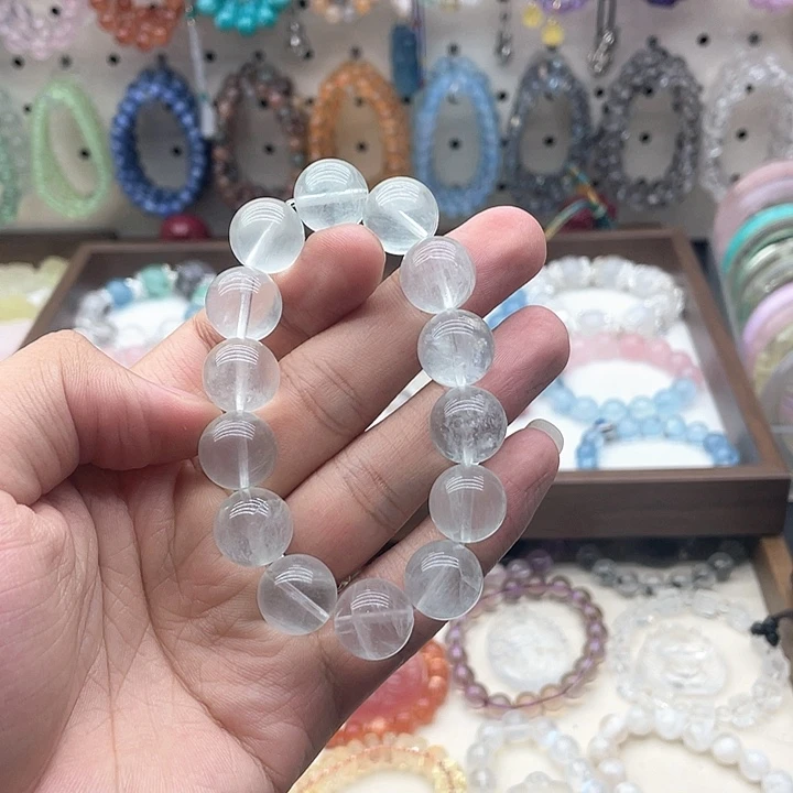 烟晶银S925镶嵌手链14咪拉丝绿萤石