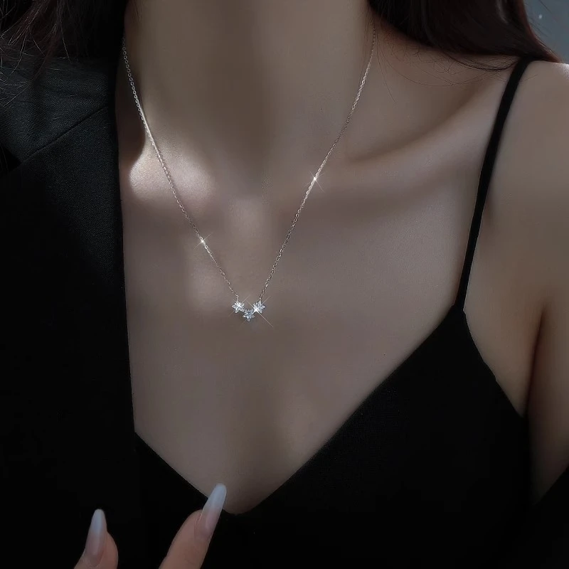 坠链均足银 999纯银星星项链女2026年新潮轻奢小众生日礼物送女友