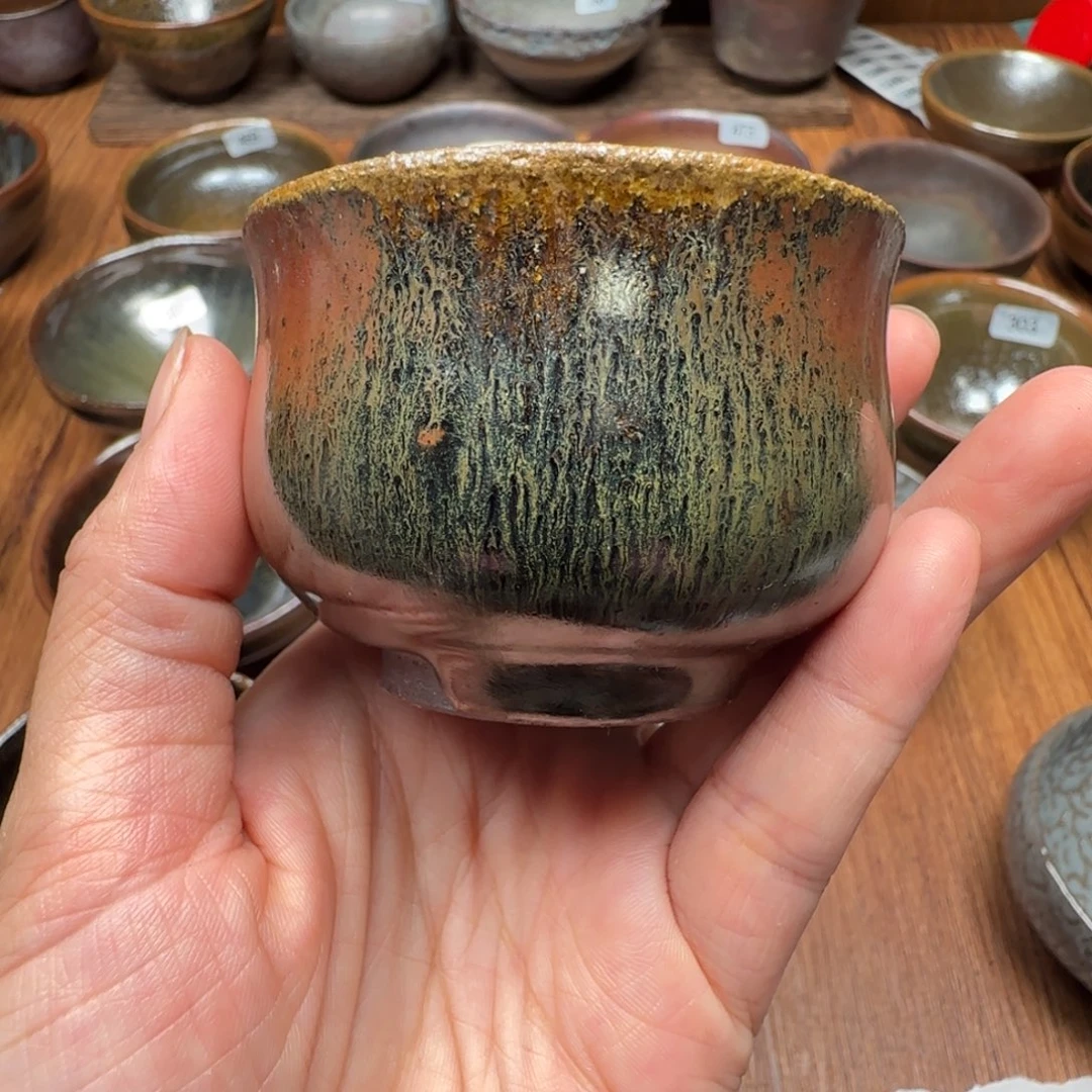 柴烧建盏茶盏茶杯589