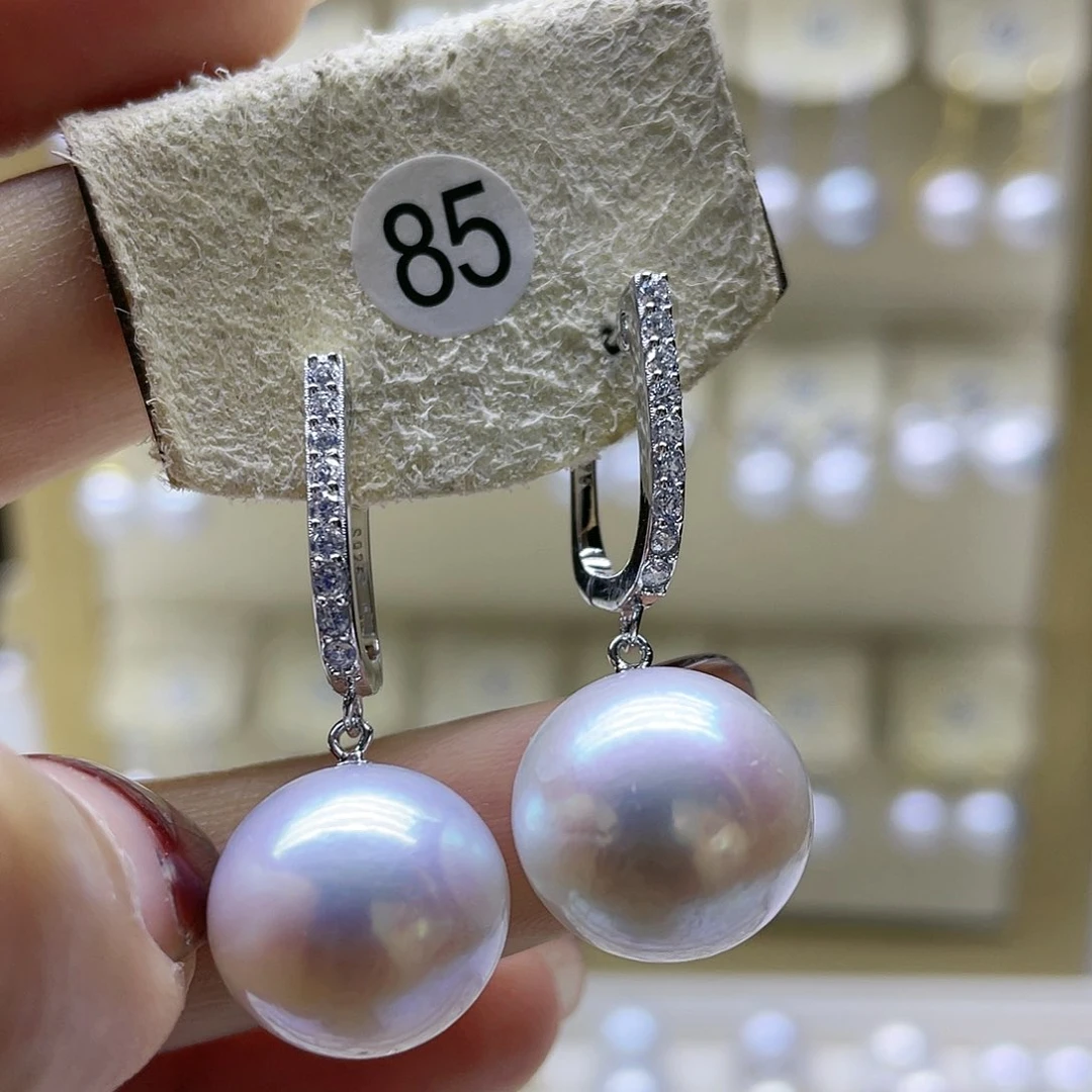 淡水珍珠耳饰银S925镶嵌