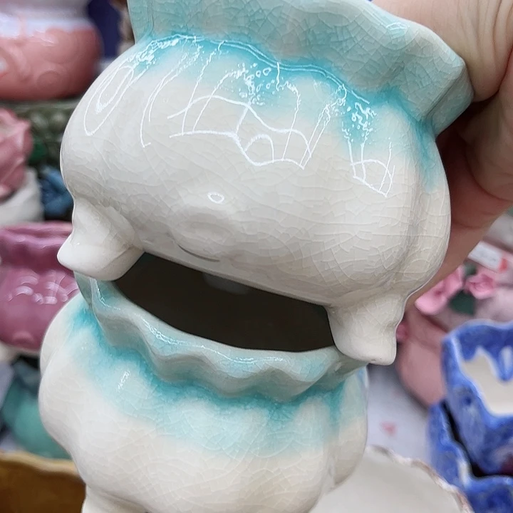 多肉绿植陶瓷花盆9.9包邮，有孔