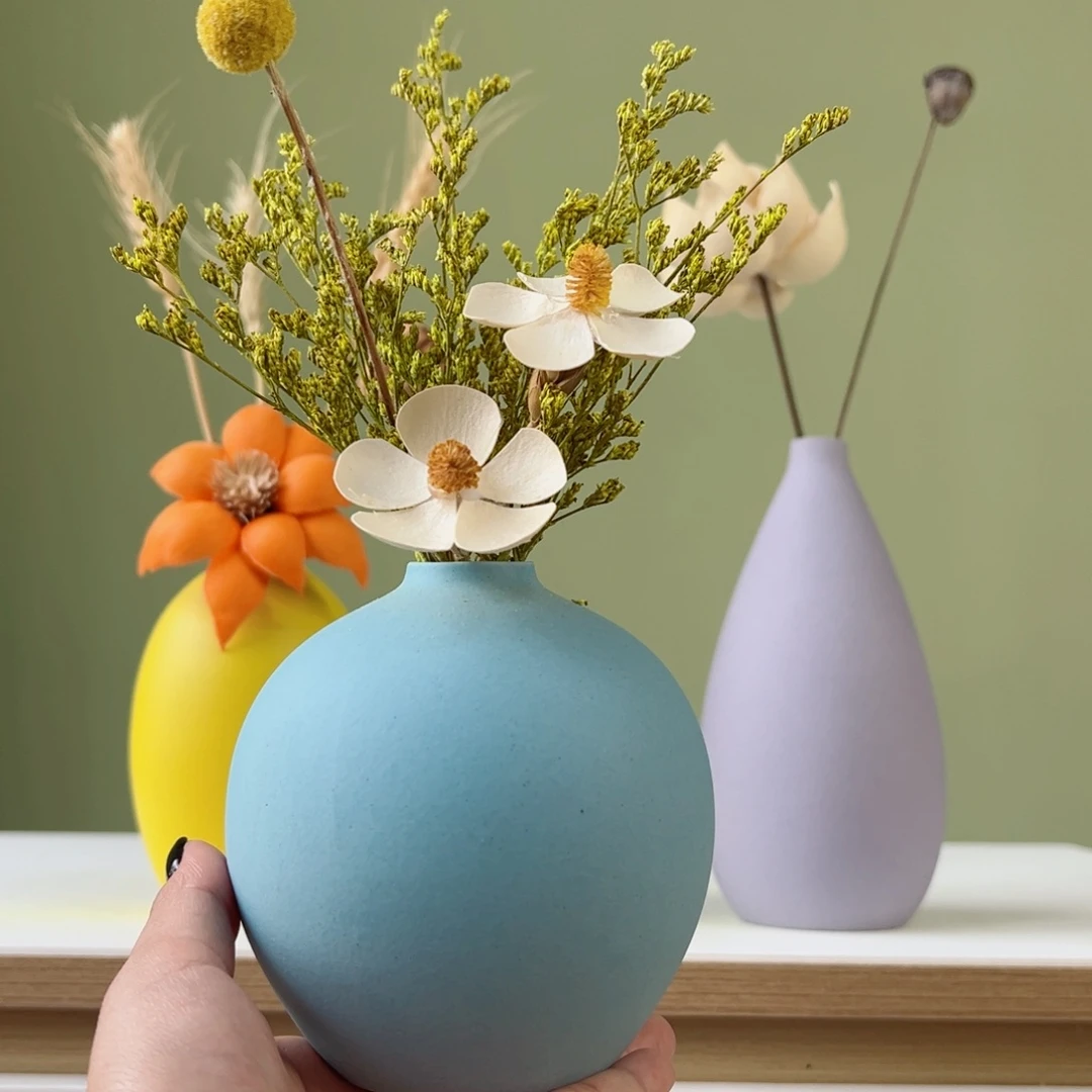 摆件景德镇陶瓷花瓶摆件无孔