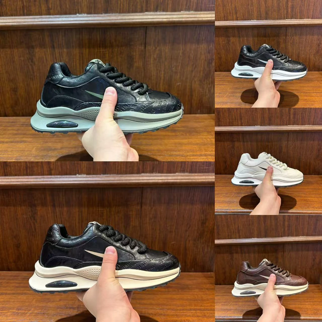 秋冬季新款男鞋皮面软底时尚低帮潮流百搭男士休闲鞋潮鞋