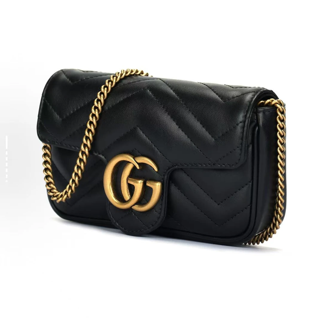 99新 GUCCI/古驰 马蒙 黑金 mini