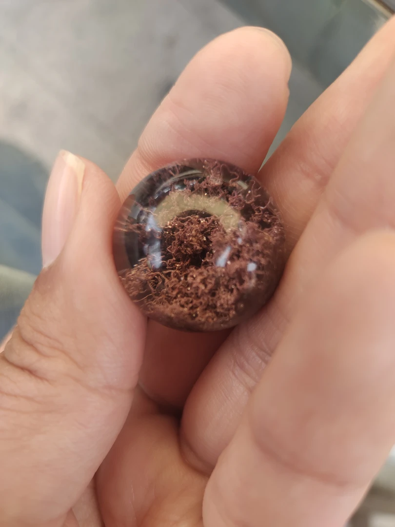 天然水晶高冰透粉幽灵花幽灵彩幽灵单珠圆珠20mm以直播间款式为准