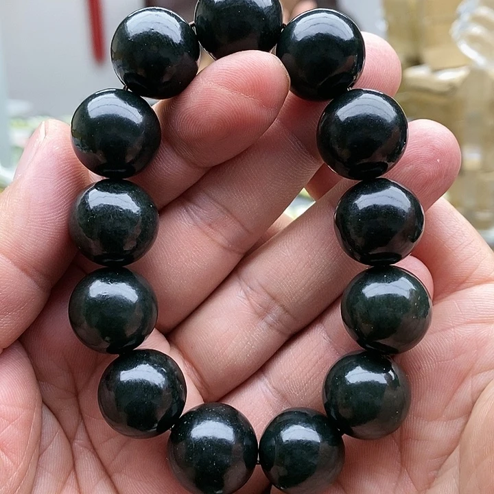 【闪购商品】未镶嵌手链和田玉18黑青