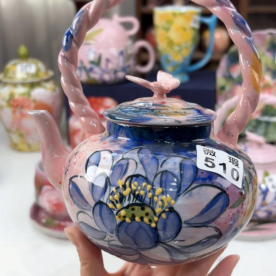 景德镇手绘高温釉下彩陶瓷茶具