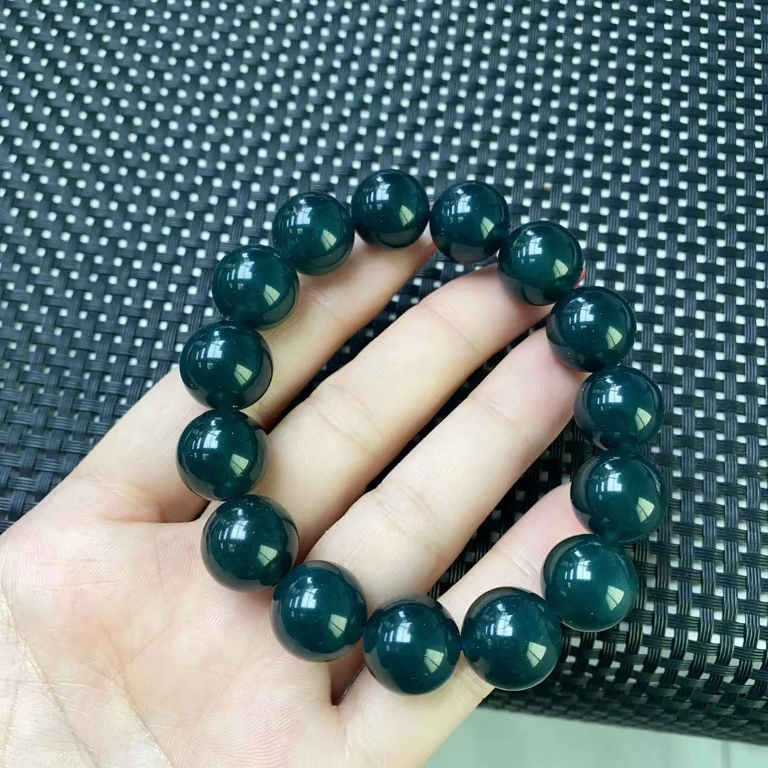 [石矿]A378墨绿手链14M