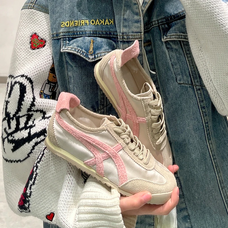 内增高德训鞋女2025新款夏季休闲板鞋透气舒适真皮百搭阿甘运动鞋