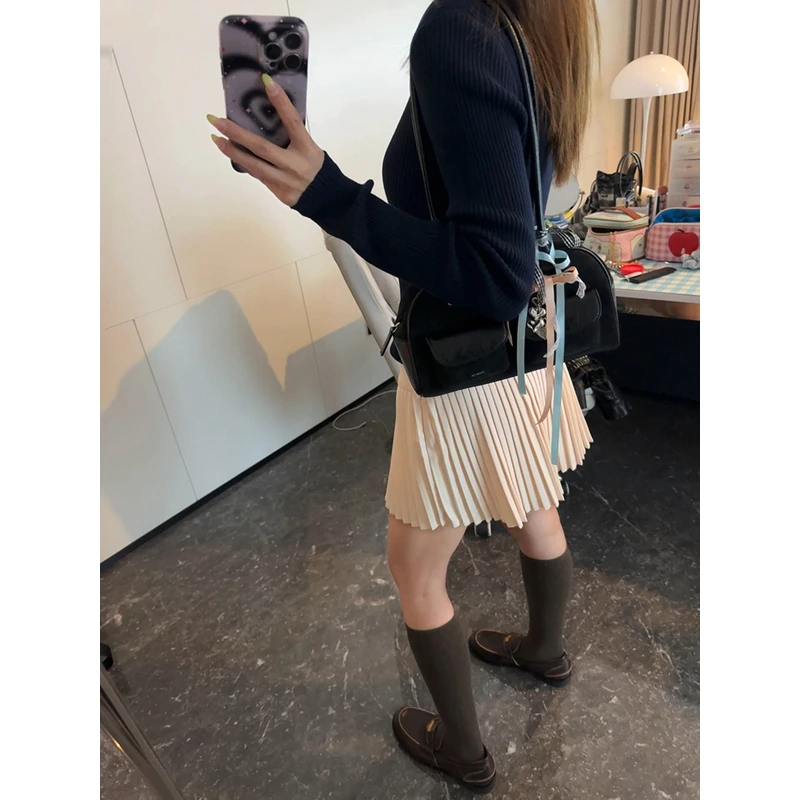 【秋天的第一条百褶裙】内里短裤内衬 百褶裙半身裙H10