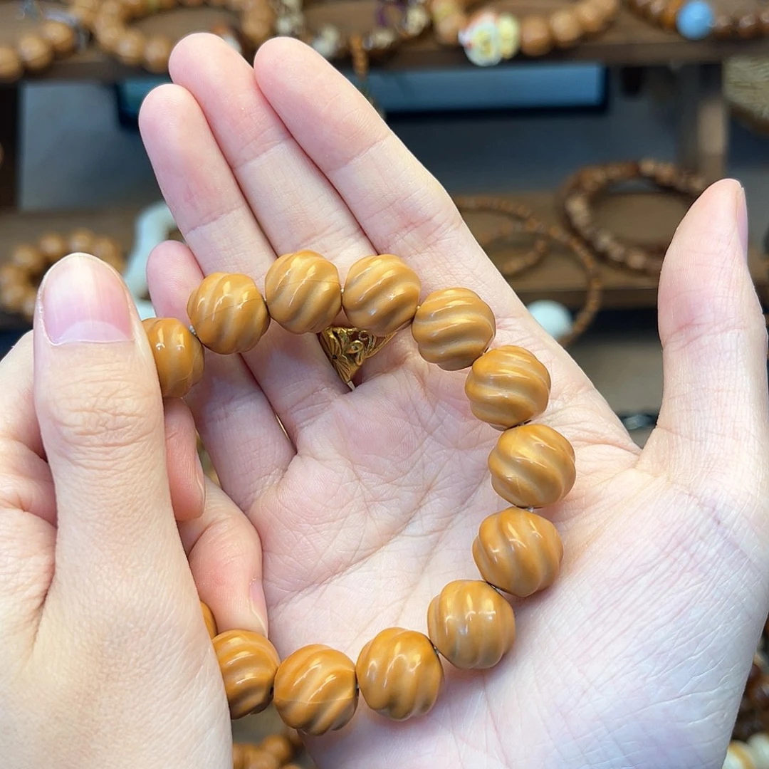 猴头核桃手串三*纯素圈款