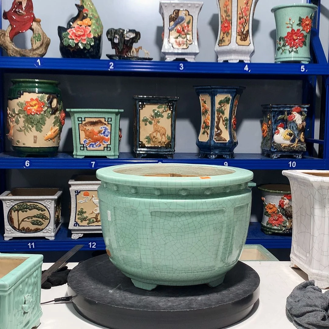 老***崔高温粗陶石湾花盆