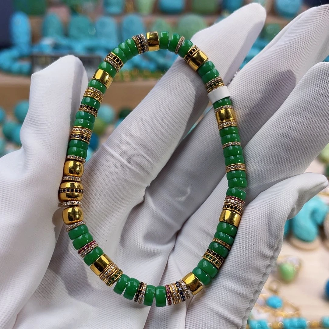 绿松石珠宝奇石18K金镶嵌