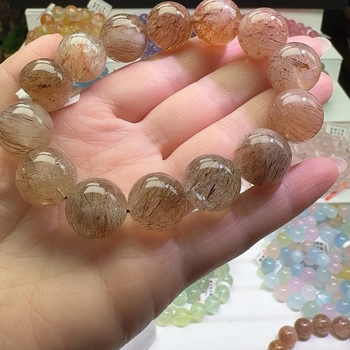 水晶手链未镶嵌  能量王黑金超15m