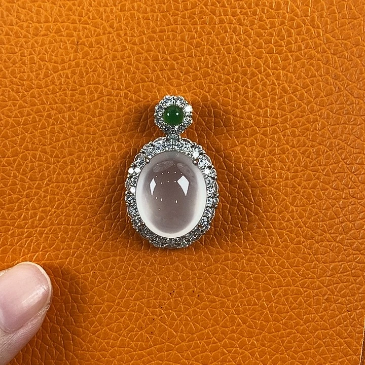 石英质玉银S925镶嵌颈饰