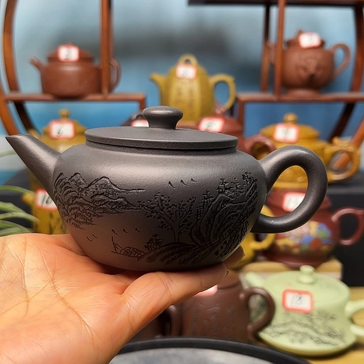 紫砂茶壶微瑕不带证书礼盒200cc