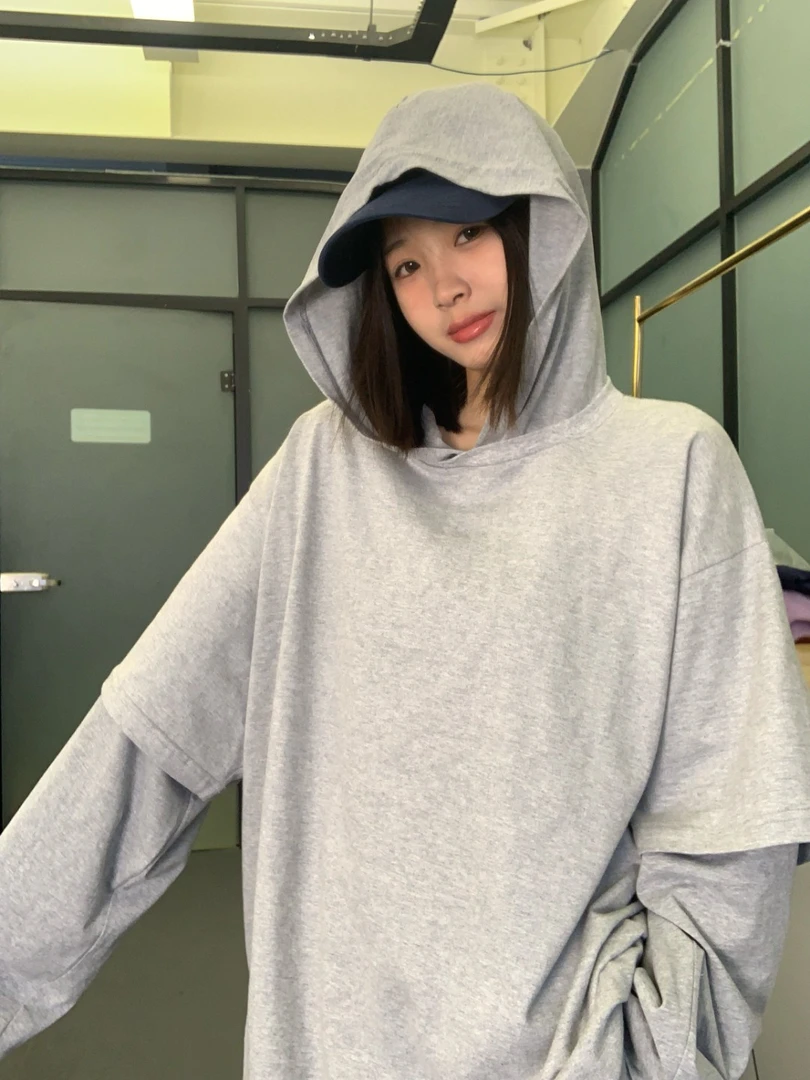 韩国东大门正品代购，连帽插肩袖（butuibuhuan）