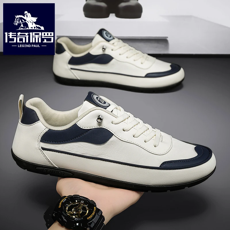 传奇保罗男鞋2025夏季新款板鞋透气雨伞布防水鞋轻便一脚蹬休闲鞋