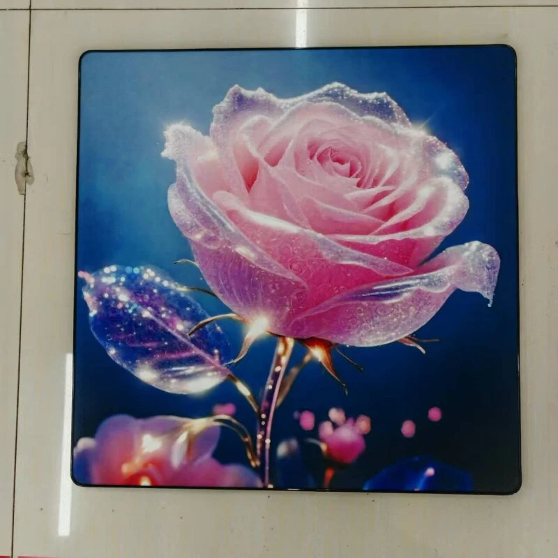 8021【水晶玫瑰】PVC边框新款绚丽美好水晶玫瑰客厅艺术高级感装饰