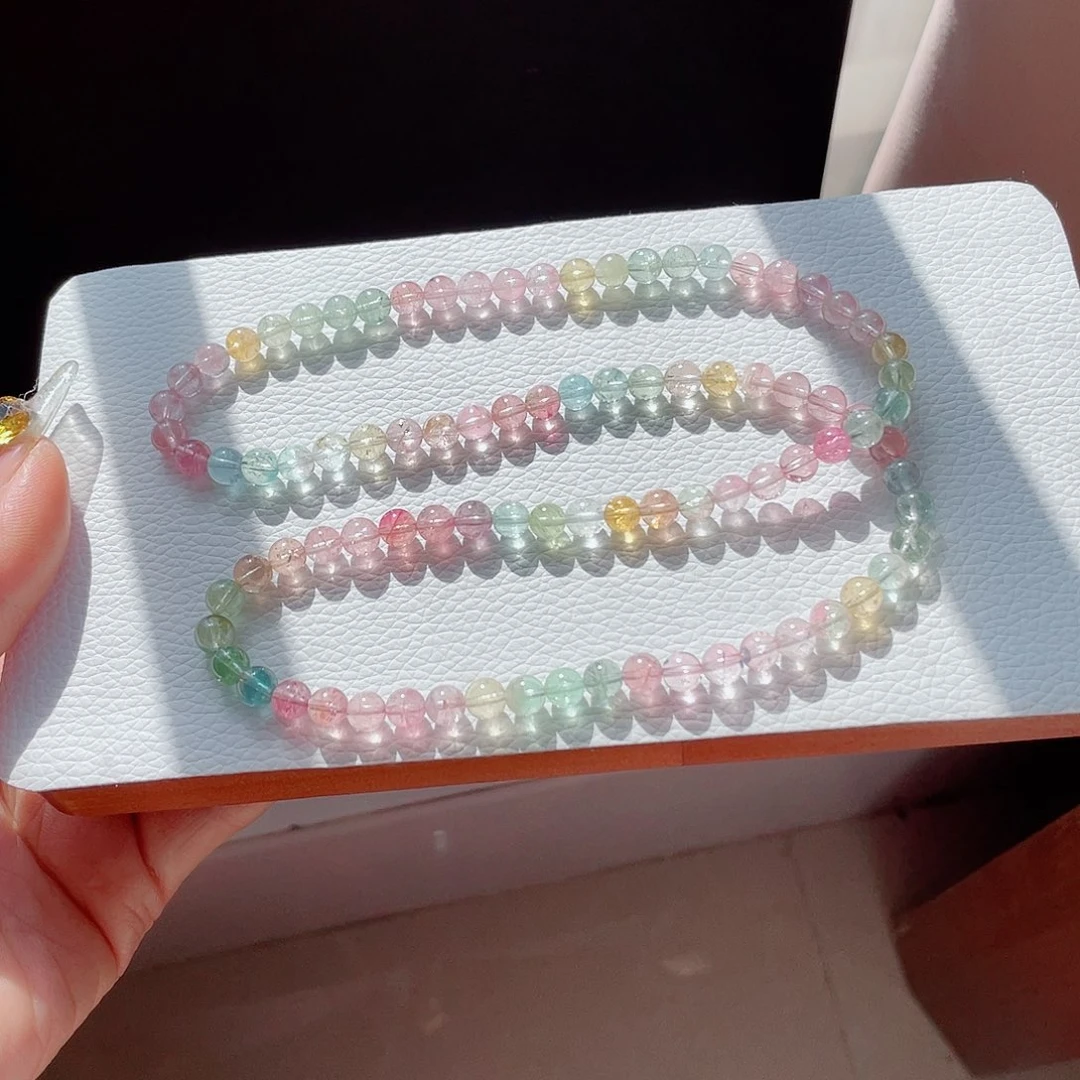 碧玺未镶嵌手链6.3mm左右