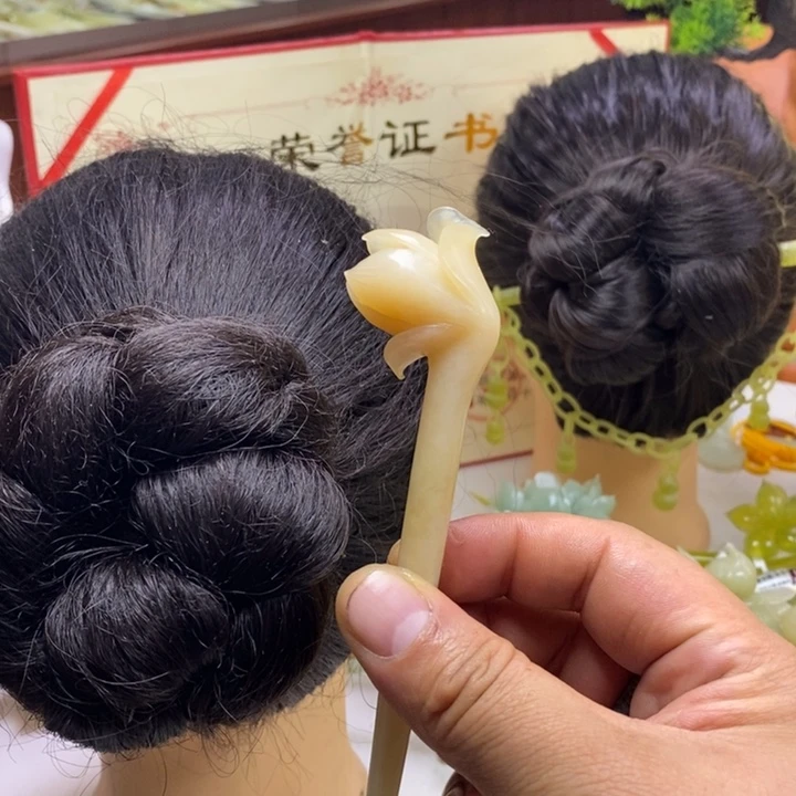 蛇纹石玉未镶嵌发饰