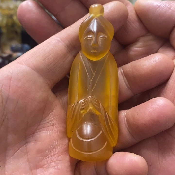 刘***秀白玉菩提吊坠摆件