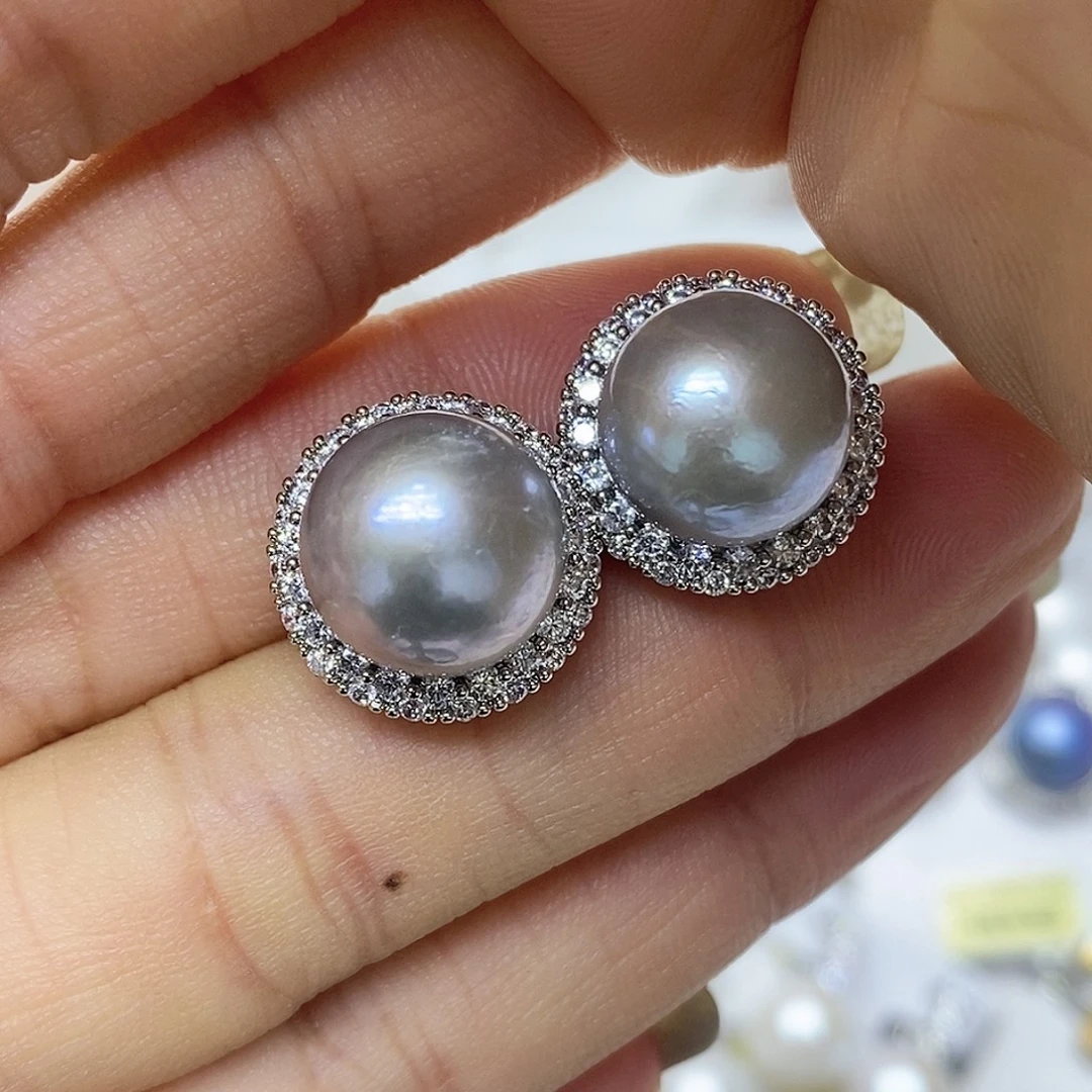 耳钉未镶嵌淡水珍珠