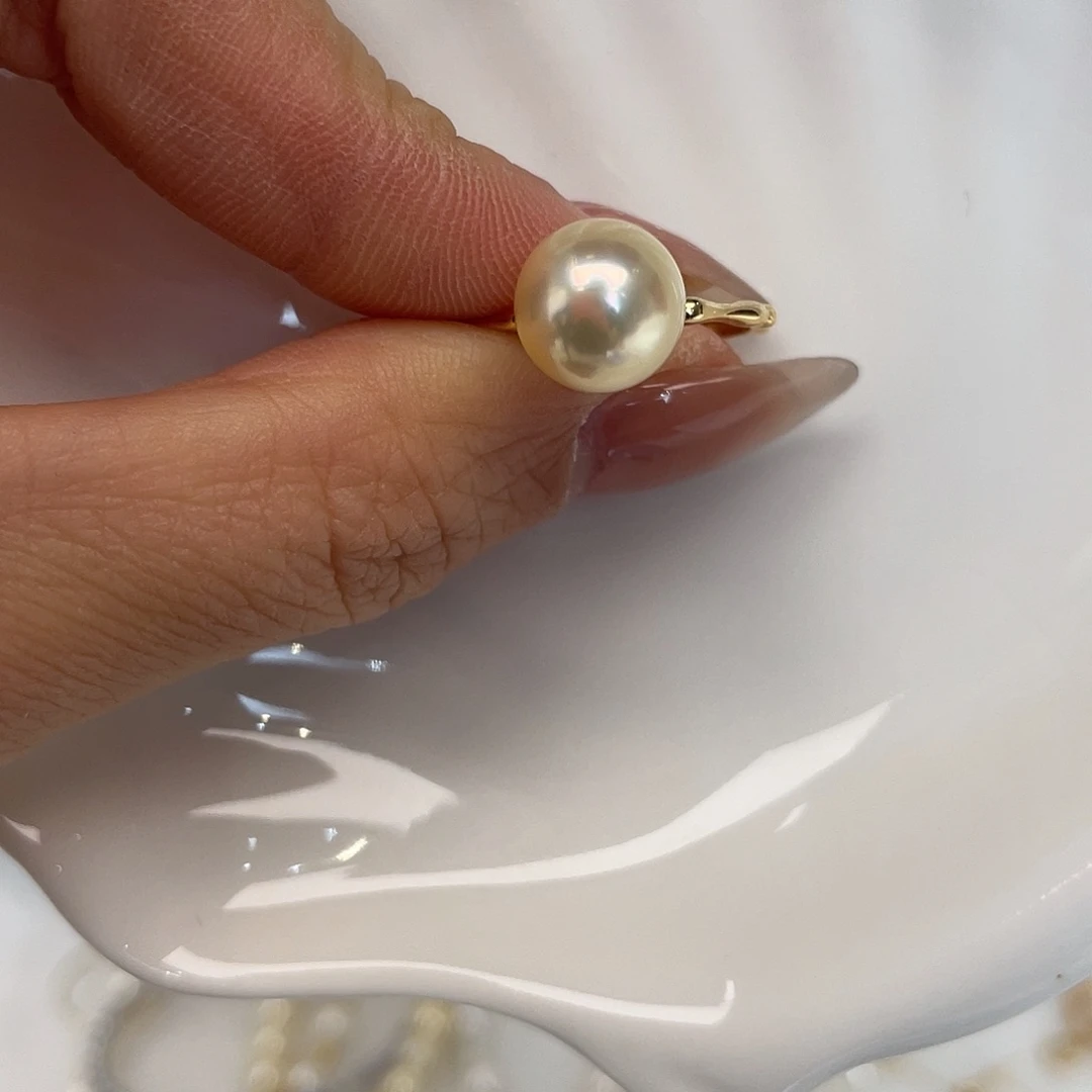 银S925镶嵌海水珍珠戒指