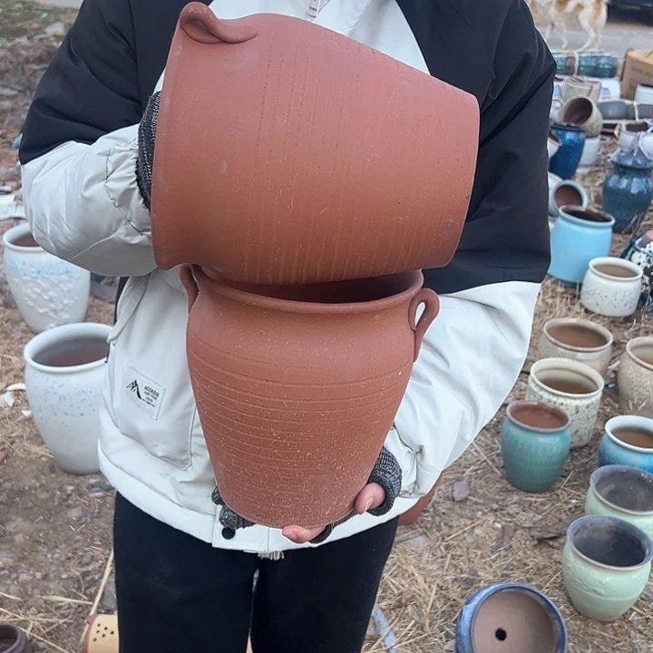 紫砂花盆高度21口20