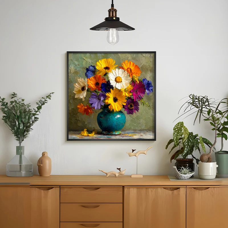 【盈浩】轻奢百搭高级感手工花卉油画客厅沙发背景墙卧室餐厅装饰画