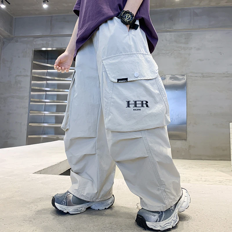 男童裤子夏季2025新款中大童男孩休闲运动裤宽松工装夏装长裤潮酷