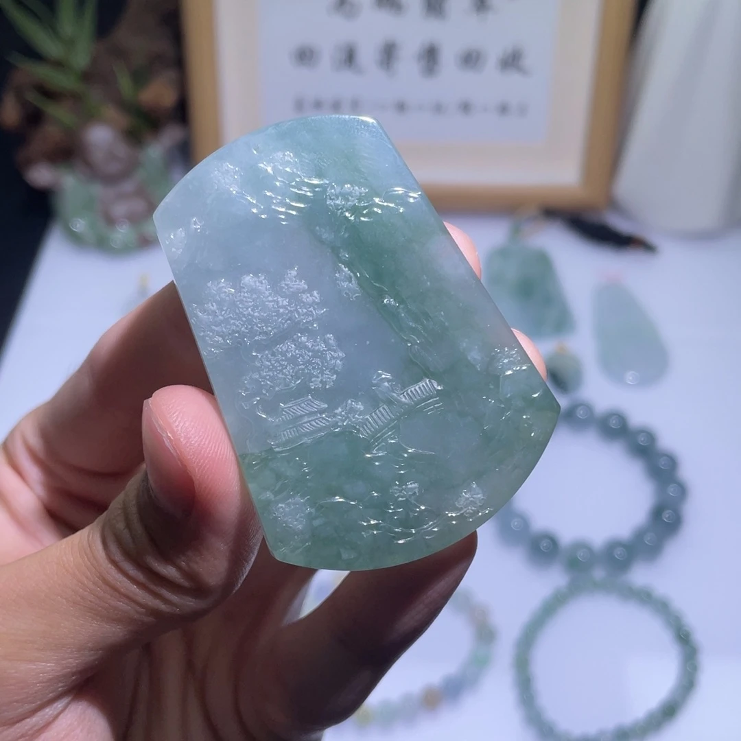 定制翡翠未镶嵌吊坠回流30