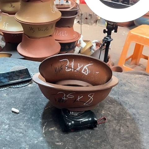 紫砂花盆碗盆两个