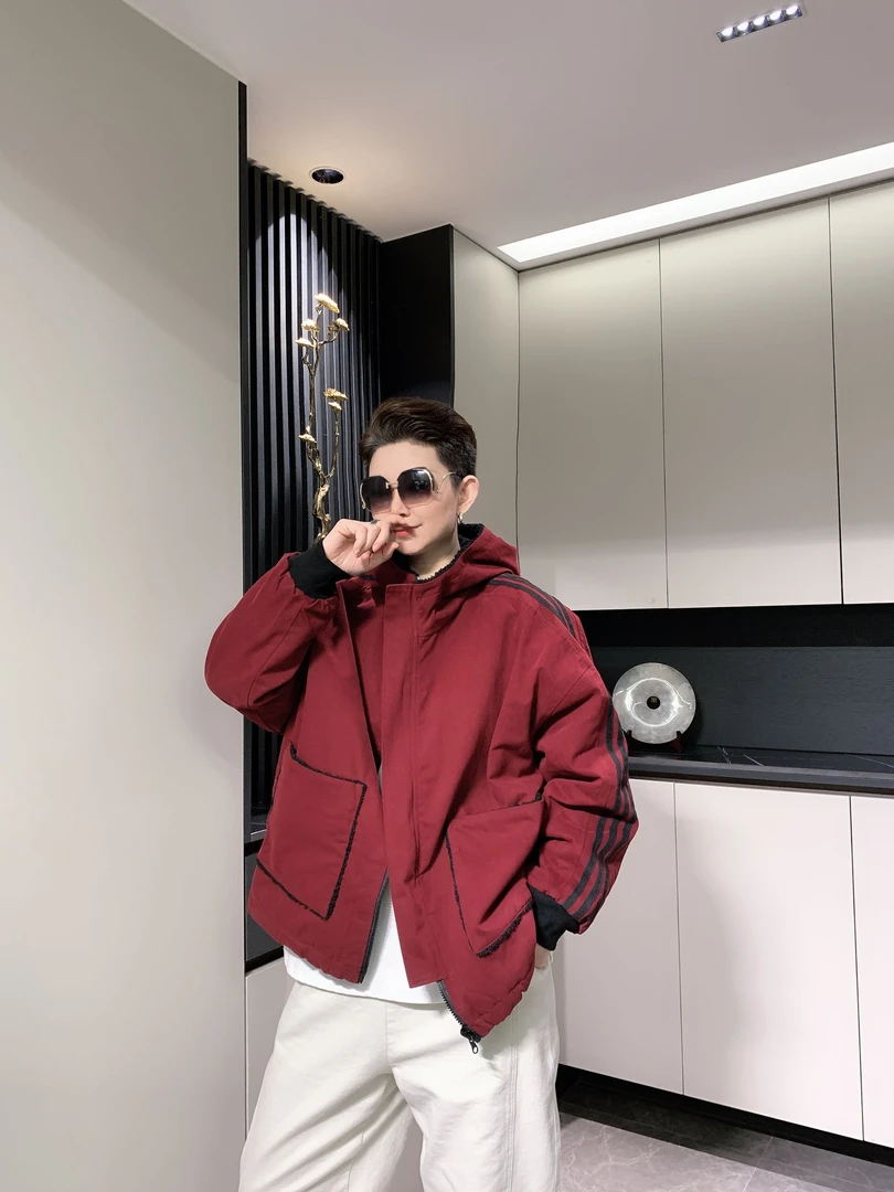 【六哥原创】2025设计款潮流帅气百搭保暖双面可穿连帽拉链款外套