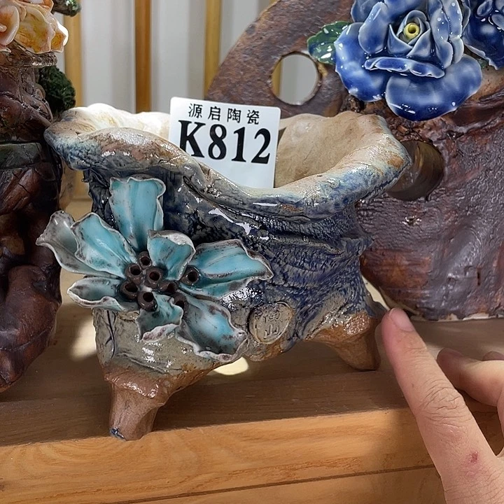 紫砂花盆景德镇陶瓷812