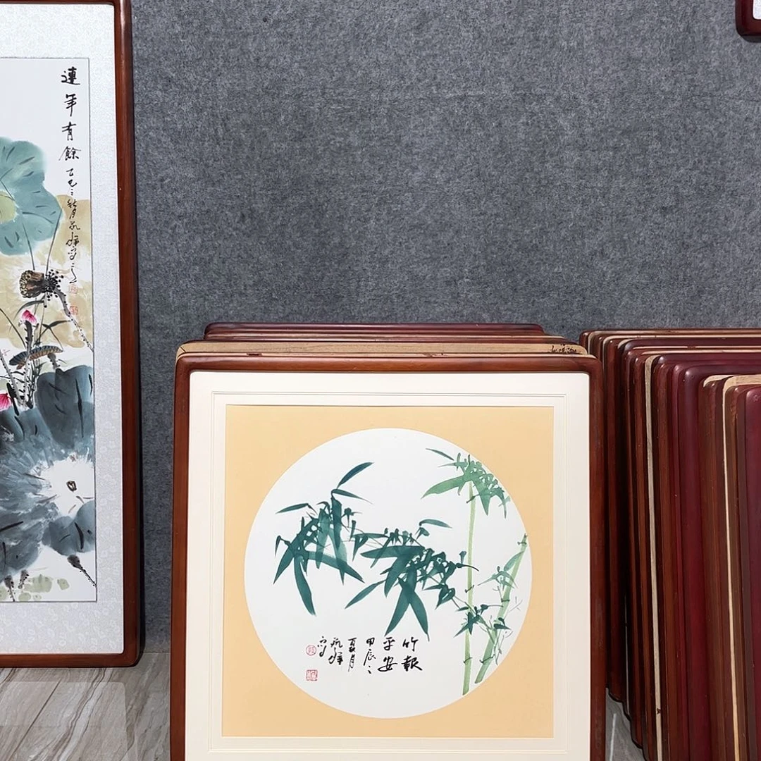 国画书画作品带框63×63