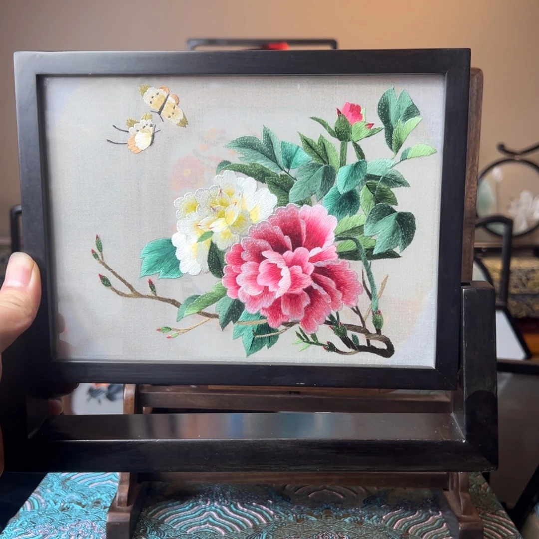 刺绣纯手工刺绣双面绣摆件