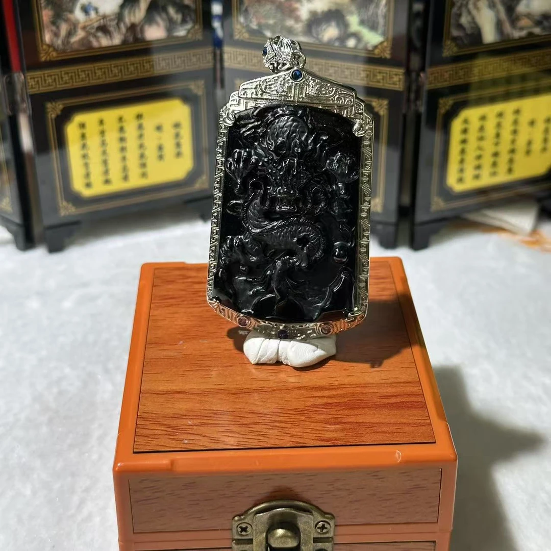 2712-天然翡翠-墨翠龙牌