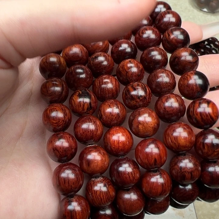 花梨木类红降1.0圆珠黄肉满油单圈