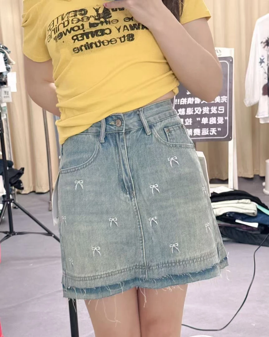 （001-015）福利价！！！断码清仓~~夏季A字A型高腰百搭半身裙女装牛仔