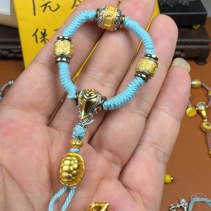 合成碳硅石铜合金文玩配饰富家备云三通套