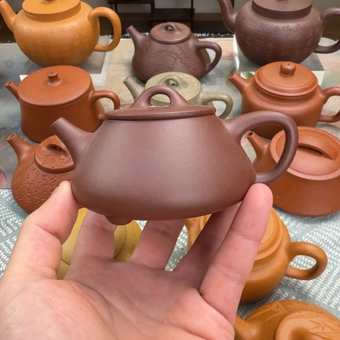 紫砂茶壶微瑕 平盖 石瓢 紫泥 180cc