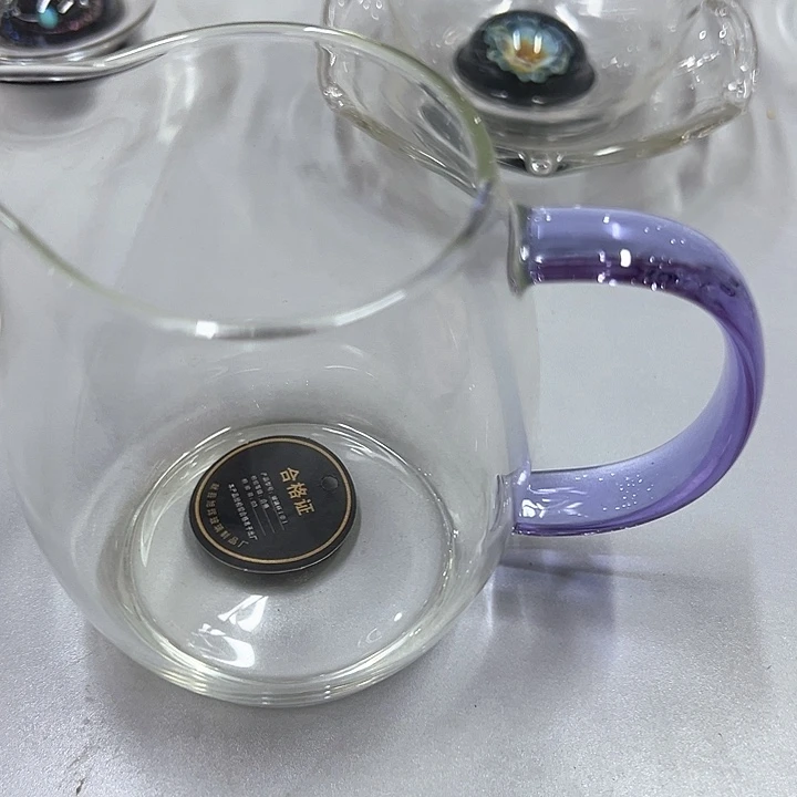 澄然紫色把手公道杯