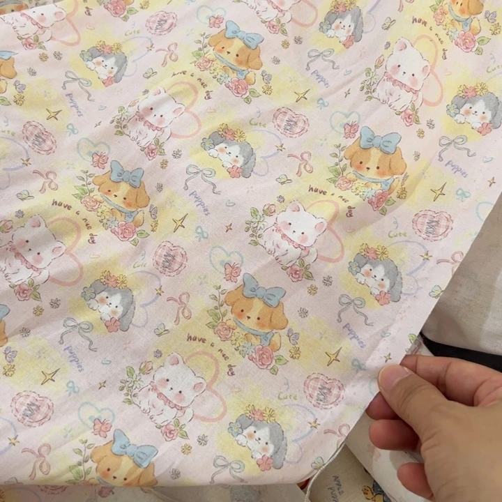 棉一米价纯棉平布1.1宽果子布艺婷妹子边上卷