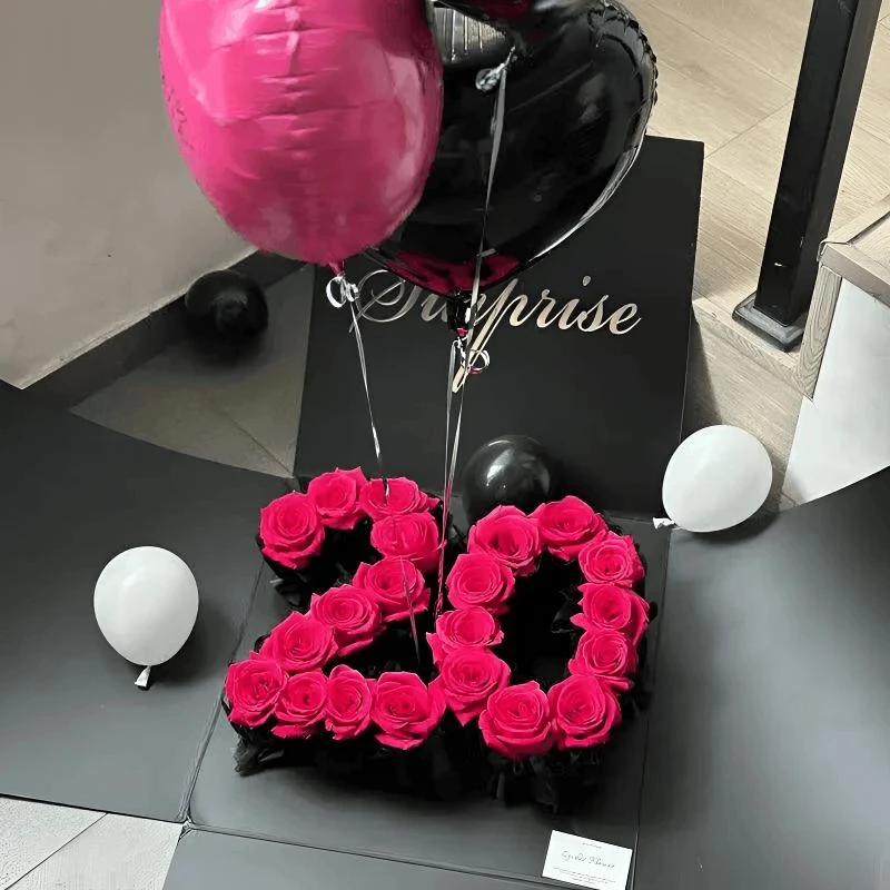 数字惊喜花盒生日数字花束鲜花速递全国同城配送女友求婚表白宴会