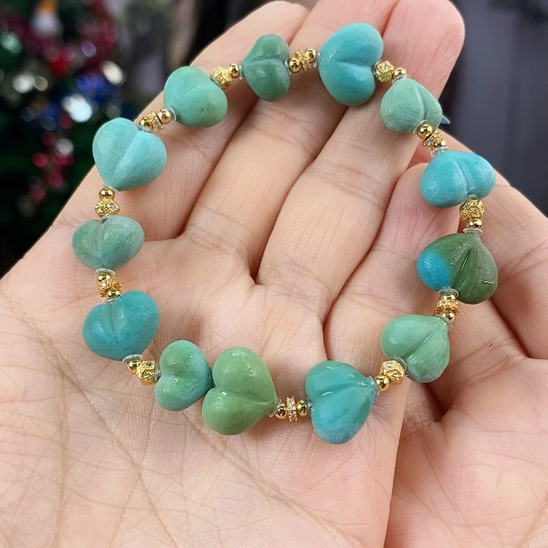 绿松石银S925镀金镶嵌珠宝奇石