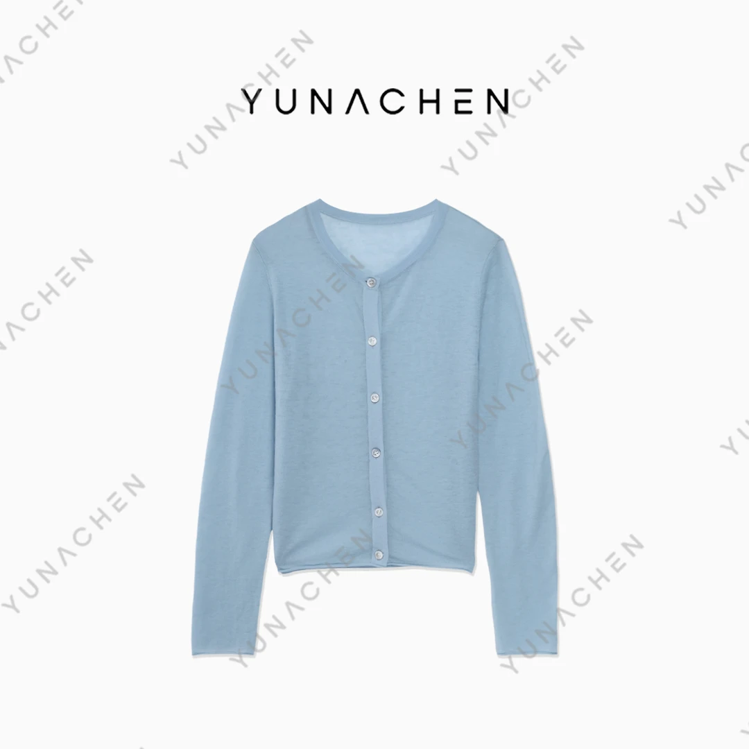 菠萝宝宝yuna【意林】YD5春夏新款防晒空调屋纯色水溶羊毛针织开衫