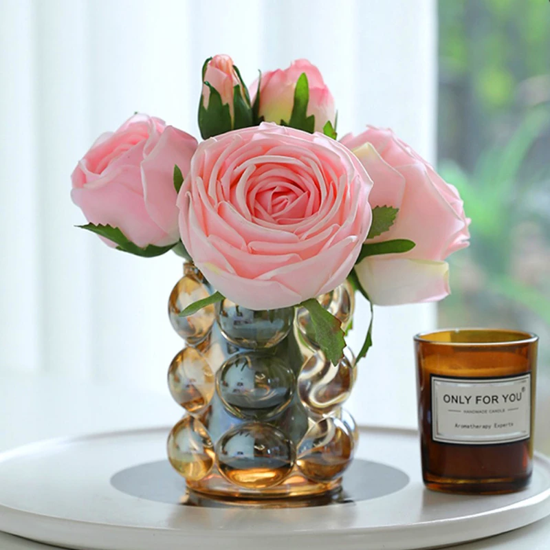ins保湿玫瑰仿真花束假花摆设轻奢客厅餐桌花茶几桌面装饰摆件